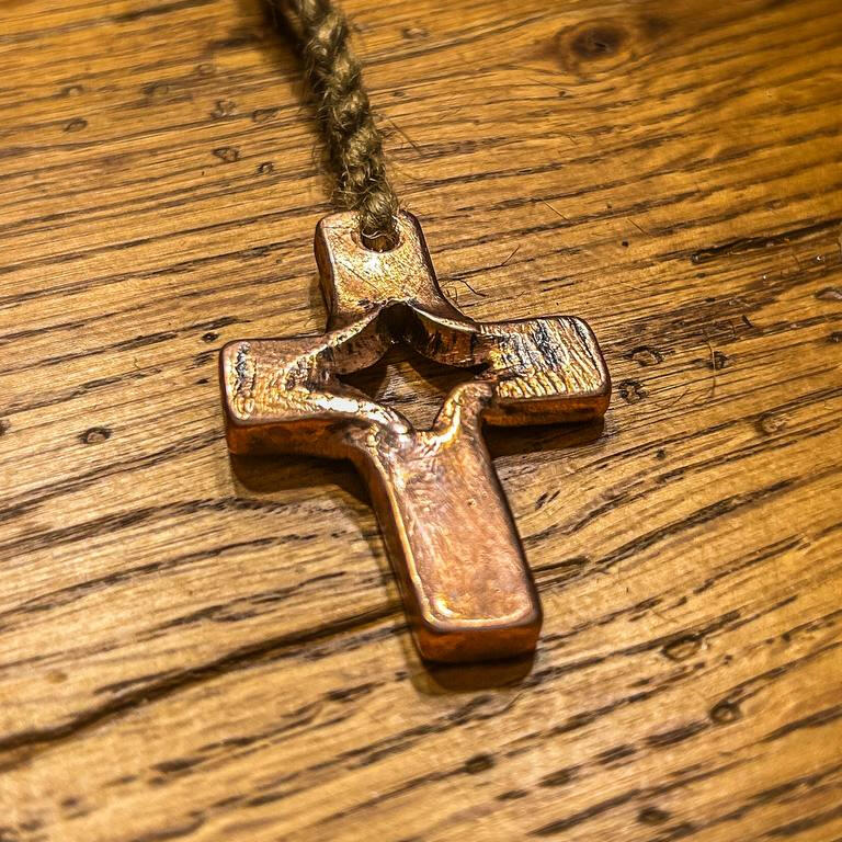 Rear View Mirror Cross Pendant